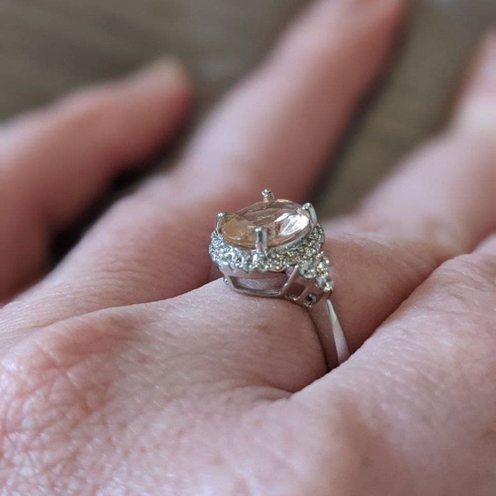Morganite Ring size 9 - Picture 3 of 3